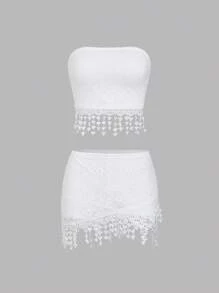 SHEIN Unity Women Two Pieces Outfits For Daily Wear - White - View 1