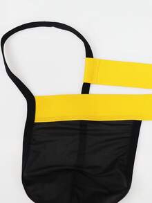 Men's Color Block Thong, Sexy Underwear Suitable For Dates - Black - View 5