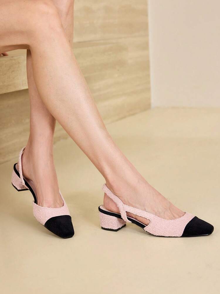 SQUARE TOE LOW HEEL PUMPS FOR CHRISTMAS SPRING SHOES