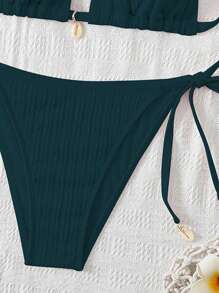 Swim Mod Women Beach Summer Swimwear Set - Teal Blue - View 5