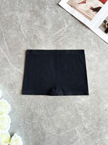 女性純色簡約無痕內褲，適用於夏天日常穿著 - 黑色 - 查看 6