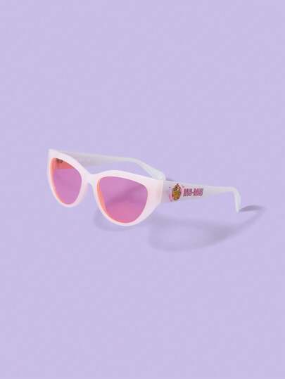 SCOOBY-DOO X SHEIN Pink Cat Eye Cartoon Pattern Letter Graphic Fashion Fashion Glasses
