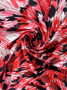 SHEIN LUNE Falda larga plisada de estampado de leopardo para mujer de talla grande, para verano