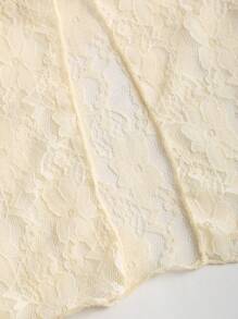 Sweetra 女士蕾丝吊带背心，粉色，夏季，性感，系带前开合身俱乐部装，适合情人节、约会、派对 - 杏色 - 查看 4