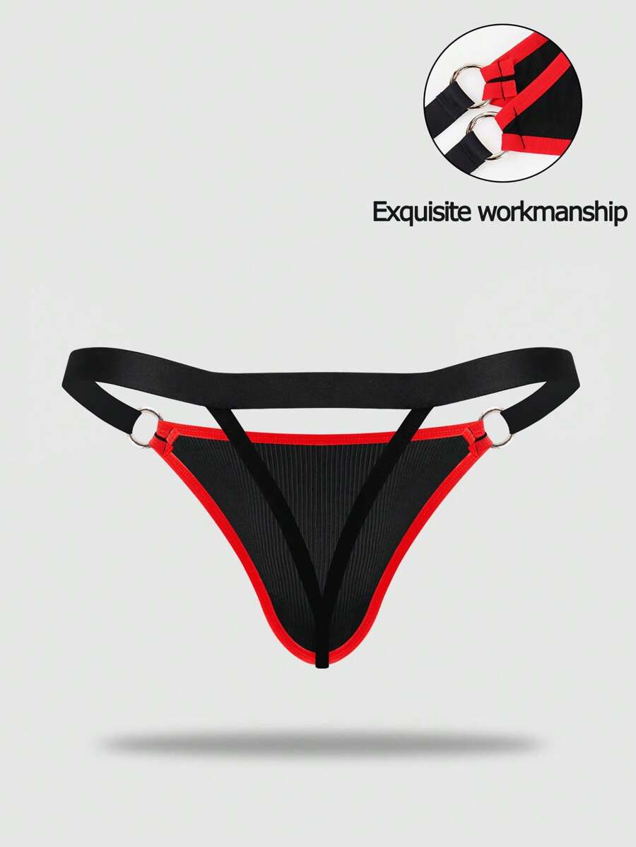 男士镂空性感内裤 - 黑色 - 查看 1