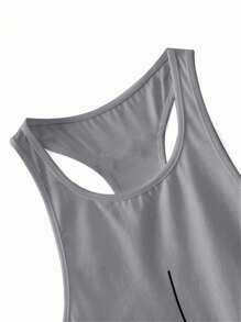 RueChic Débardeur col rond imprimé lettres pour hommes, Top d'été décontracté et athlétique