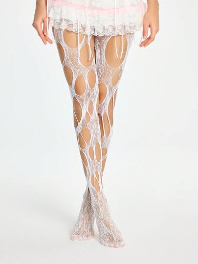 Kawaii White Sexy Fishnet High Stretch Women Pantyhose/Tights/Leggings