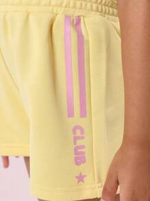 SUMWON Conjunto de entrenamiento de correa de tanque y pantalones cortos elásticos de verano para práctica de baile y entrenamiento atlético, colección de clubes de baile para niñas