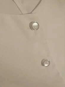 Franclia Sleeveless Single-Breasted Cinched Waist Faux Pocket Women Shirt, Fashionable & Versatile Daily Wear