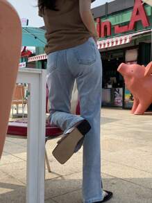 DAZY 女士夏季圆领宽松字母印花短袖 T 恤、图案 T 恤、返校服