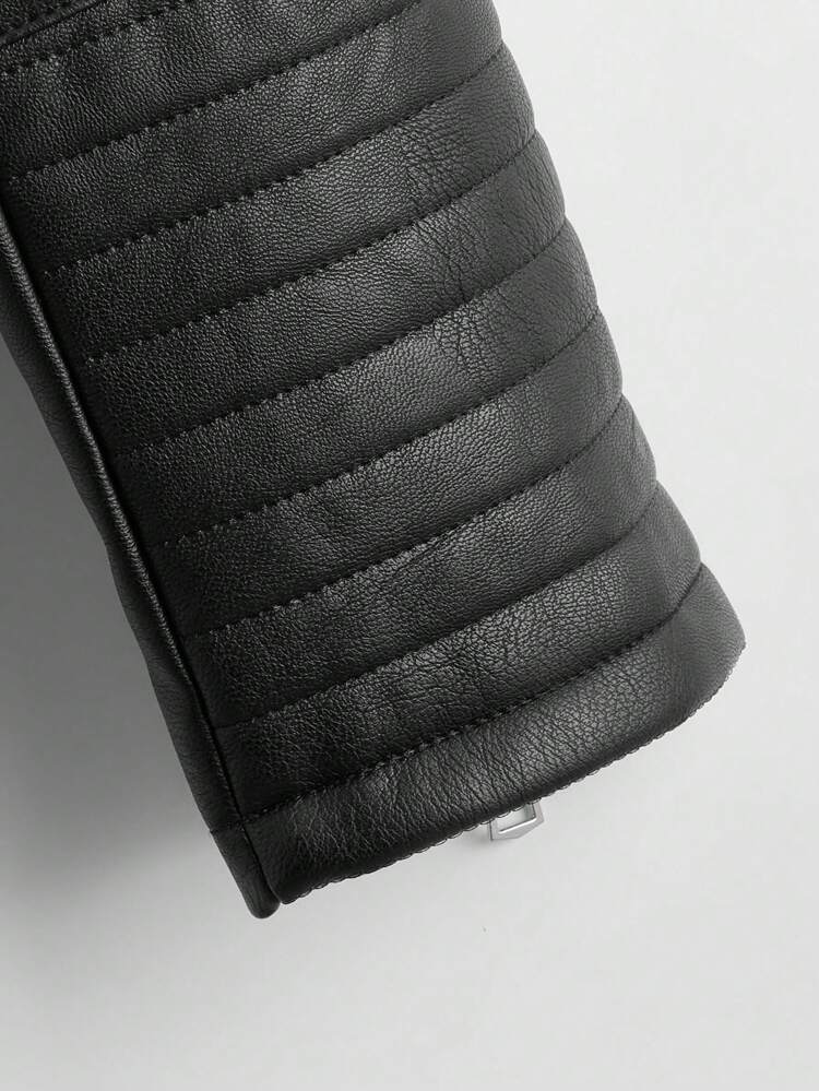 Zip Up Pu Moto Jacket In Fall/Winter