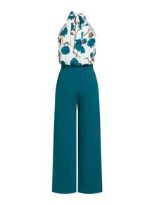 Ellevyn 2pcs Set Women Elegant Print Cold-Shoulder Top & Straight Wide-Leg Pants Summer Outfits Women Summer Sets Outfit Set  Business Casual Woman Country  Business Casual Woman   Ounge Sets For Women  Teacher Outfits For Women Fall Women Clothes