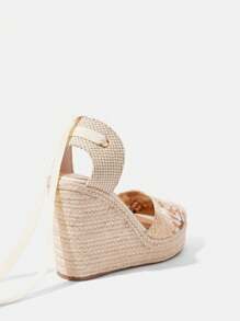 Styleloop Women's Rope Woven Platform Wedge Sandals, Suitable For Party, Wedding, Daily Wear, Vacation