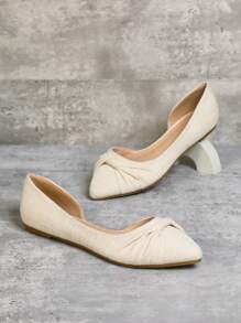 SHUZIA Women Comfortable Pointy Toe Twist Strap Flats