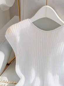 Franclia Áo thun sọc đính hạt cho nữ mùa xuân và mùa hè Quần áo mùa hè cho nữ - trắng - Xem 4