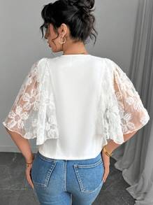 Chiquease 女式夏季时尚轻薄短款西装外套 - 白色 - 查看 2