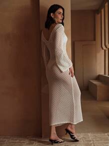 MOTF PREMIUM TRANSPARENTER STEREO BLUMEN Cover-Up KLEID - Beige - Übersicht 3