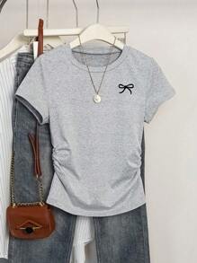 INAWLY 5 chiếc/bộ áo phông in hình bướm đa năng thường ngày cho nữ - Nhiều màu - Xem 9