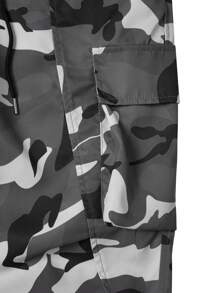 Manfinity Homme 男式迷彩印花翻盖口袋侧抽绳腰部宽松工装迷彩裤，秋季 - 彩色 - 查看 3