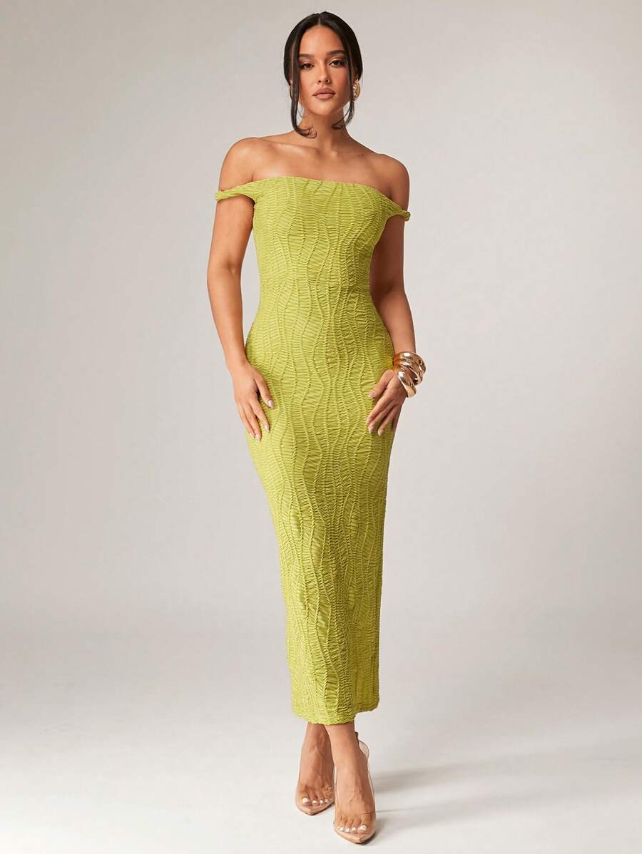 Silquee Women's Elegant Olive Green Summer Seductive Party Dress, Off-Shoulder One Shoulder Stretch Fabric,Festival Beach Vacation Birthday Clothes - Green - View 1