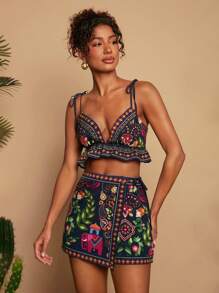 Travachic Conjunto de dos piezas para mujer para uso diario, verano, atuendos de verano para mujeres, atuendos de vacaciones, conjunto de dos piezas para mujer - Negro - Ver 3