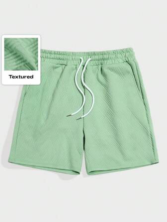 Street Life Men Houndstooth Jacquard Fabric Casual Shorts