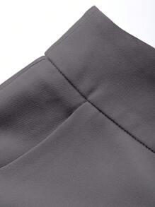 DAZY Pantalones de oficina rectos y plisados de unicolor para mujeres, pantalones vestir para mujeres