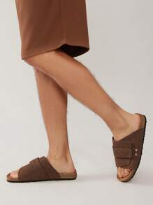 SHUZIA 男士舒适足弓支撑可调节带软木鞋垫凉鞋 - 咖啡棕 - 查看 2