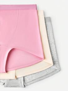 LUVLETTE 3 条装女士内裤，舒适透气基本款棉质徽标高腰平角内裤，女士平角内衣可作为外套，也适合少女和儿童