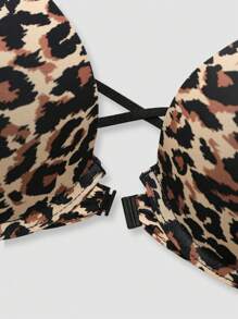 EmpressEnvy 性感前扣豹纹塑身文胸，可调节肩带，女士适用 - 彩色 - 查看 7