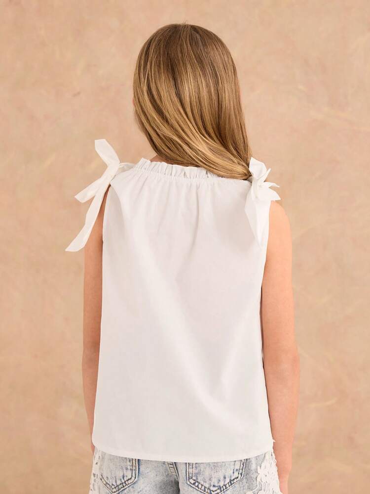Tween Girls Casual Bow Decor Camisole