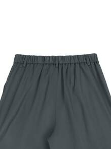 Manfinity Bizformal Pantalón de traje entallado de color liso para hombres, apropiado para negocios/trabajo