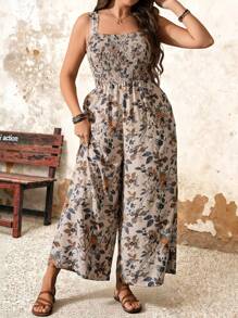 EMERY ROSE Bộ đồ liền thân thường ngày in hoa cổ vuông cỡ lớn dành cho nữ - Nhiều màu - Xem 3