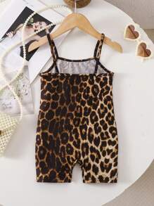 Travachic KIDS Babygirl 夏季可爱休闲针织豹纹吊带背心连体衣 - 彩色 - 查看 2