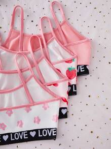 Set de 8 piezas de ropa interior para niñas con estampado de corazones y cintura elástica