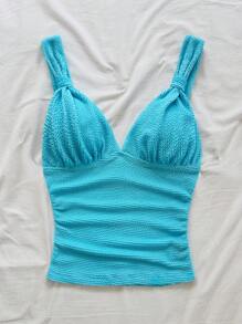 Soleia Women's Solid Color Fashion Tank Top, Suitable For Summer Blue - Baby Blue - View 3