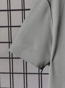 RueChic Camiseta de manga corta de cuello redondo con estampado de letras casual de verano para hombres