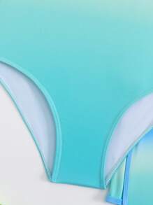 SHEIN 2件套可爱渐变女童连体泳衣和短裤套装（印花版）