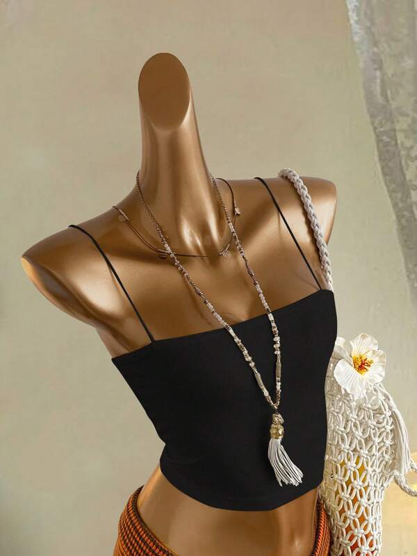 Attitoon Women's Casual Simple Slim Fit Short Tank Top, Suitable For Summer Back To School