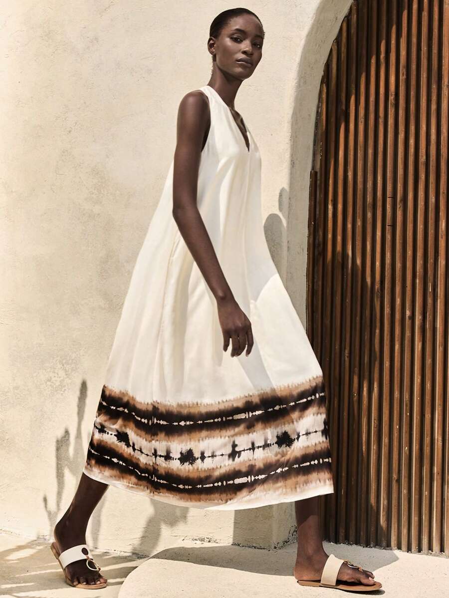 Ontre 2025 New Styles For Women Autumn Women's Clothing Seasonal Clothing Autumn Clothing Fall Back To School School Clothing 2000s Style Women's Country Clothing Old Money Style Women's Office Clothing Business Casual Women's Clothing Dating Outing Airport Party Clothing Long Dress Sleeveless V-Neck Fashion Suitable For Summer Tie Dye Maxi Dress Sleeveless Maxi Dress Summer Dress Casual Dress