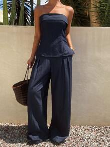 Livesso Women Two Pieces Outfits For Daily Wear - Blue - View 6