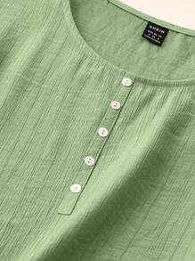 EMERY ROSE 女士纯色简约纽扣装饰背心，夏季 - 綠色 - 查看 5
