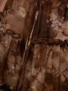 MUSERA Chân váy maxi xếp tầng bằng vải lưới in họa tiết, thắt eo, thích hợp cho kỳ nghỉ hè ở Ibiza, phong cách dễ thương, lãng mạn, lễ hội, đi biển. - Nhiều màu - Xem 6