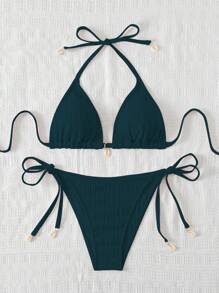 Swim Mod Women Beach Summer Swimwear Set - Teal Blue - View 3