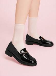 CUCCOO DOLLMOD Women's Classic Black All-Match Versatile Slip-On Loafers - Black - View 3