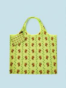 SCOOBY-DOO X SHEIN 1pc Women Foldable Dog & Footprint Print Tote Bag
