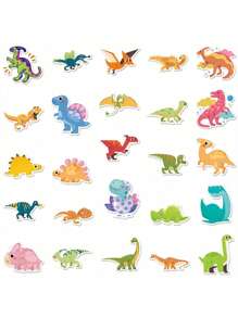 50 piezas de pegatinas impermeables con diseños de dinosaurios, texto curativo, texto de incentivo, gatos divertidos, temas de animales, temas de texto, dibujos animados, para smartphone, portátil, botella de agua, fundas de teléfono, camping, tema de dinosaurios, vinilos para fiesta de cumpleaños y festival