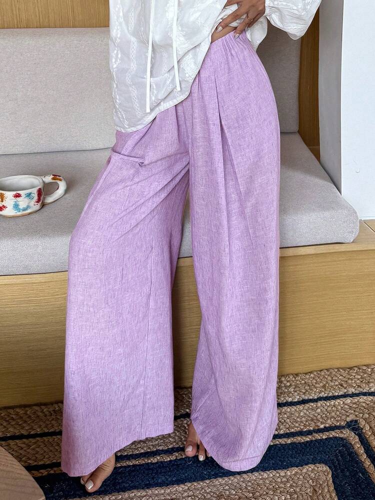 Women's Solid Color Wide Leg Lounge Pants Fall,Winter Pajama