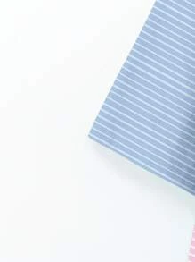 EMERY ROSE Lässiges T-Shirt mit Retro-Streifendruck und lockerem, kurzärmligem V-Ausschnitt und Tasche für Übergröße, Sommer