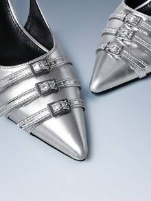 Cuccoo CUCCOO GRLICON Escarpins à bout pointu à talons hauts avec sangle rouge pour femme